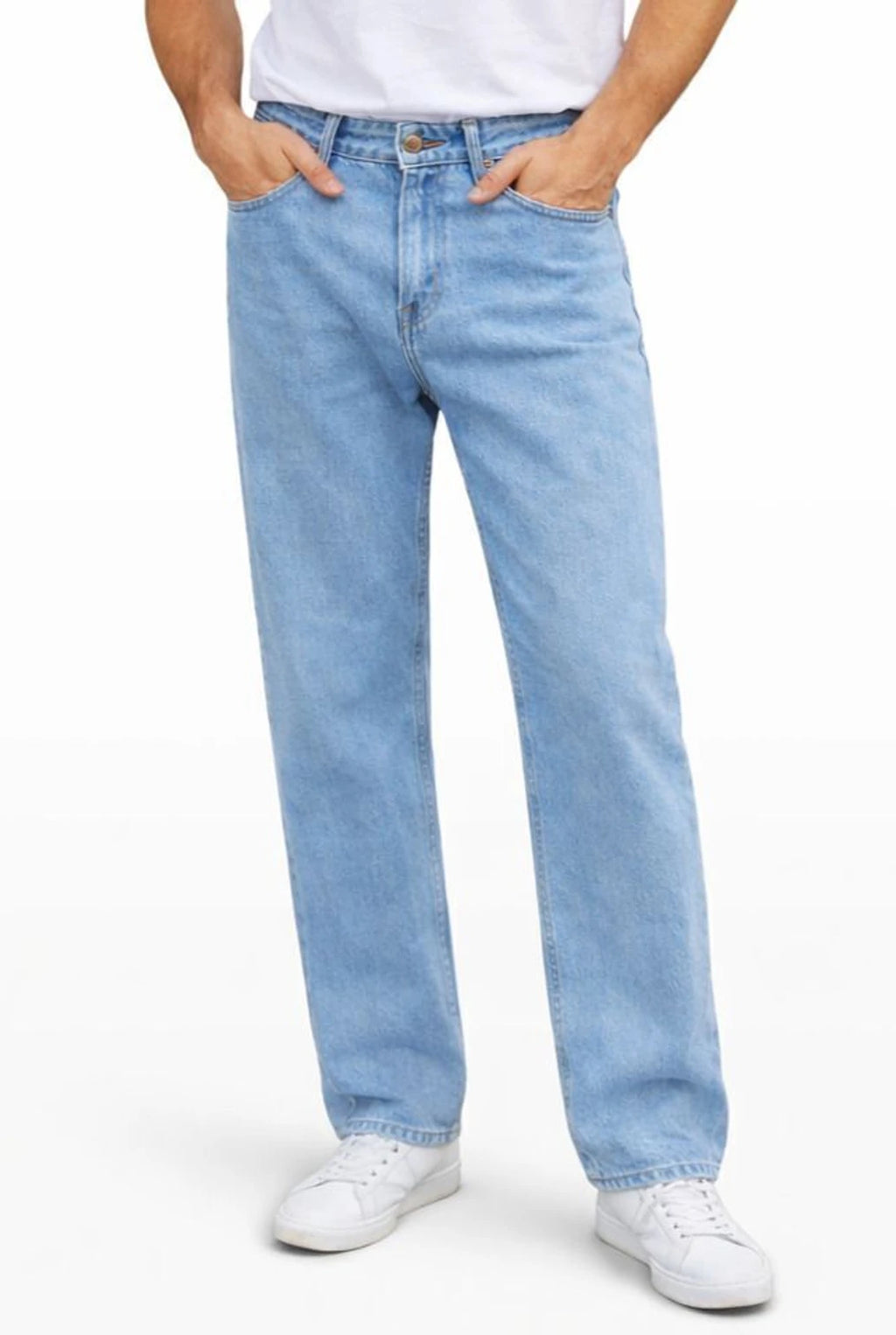 Straight fit blue jeans