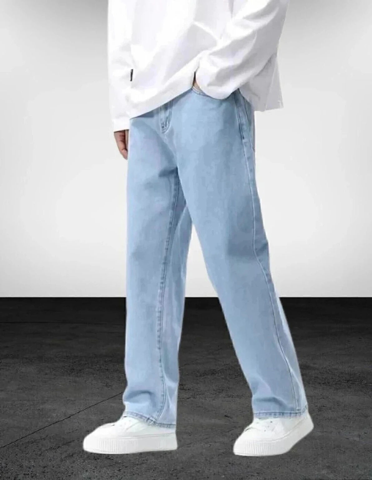 Straight fit blue jeans